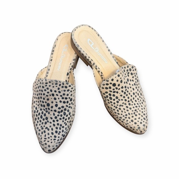 CL by Laundry Shoes - CL by Laundry Mules Women 7 Tan Dalmatian Pointed Toe Slip On Flats